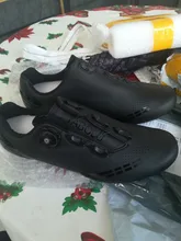 Zapatos de ciclismo de carretera transpirables, calzado profesional para bicicleta de montaña, con autosujeción, color blanco