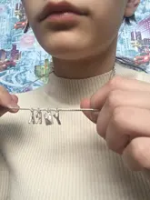 Pop Coreano de moda aleación Simple cartas ejército clavícula collar de cadena para las mujeres Vintage de Metal colgante de joyería al por mayor