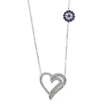 

925 sterling Zircon Silver Heart Necklace