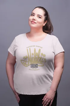 

Angemiel Wear Malibu White Women Cotton Large Size T-Shirt