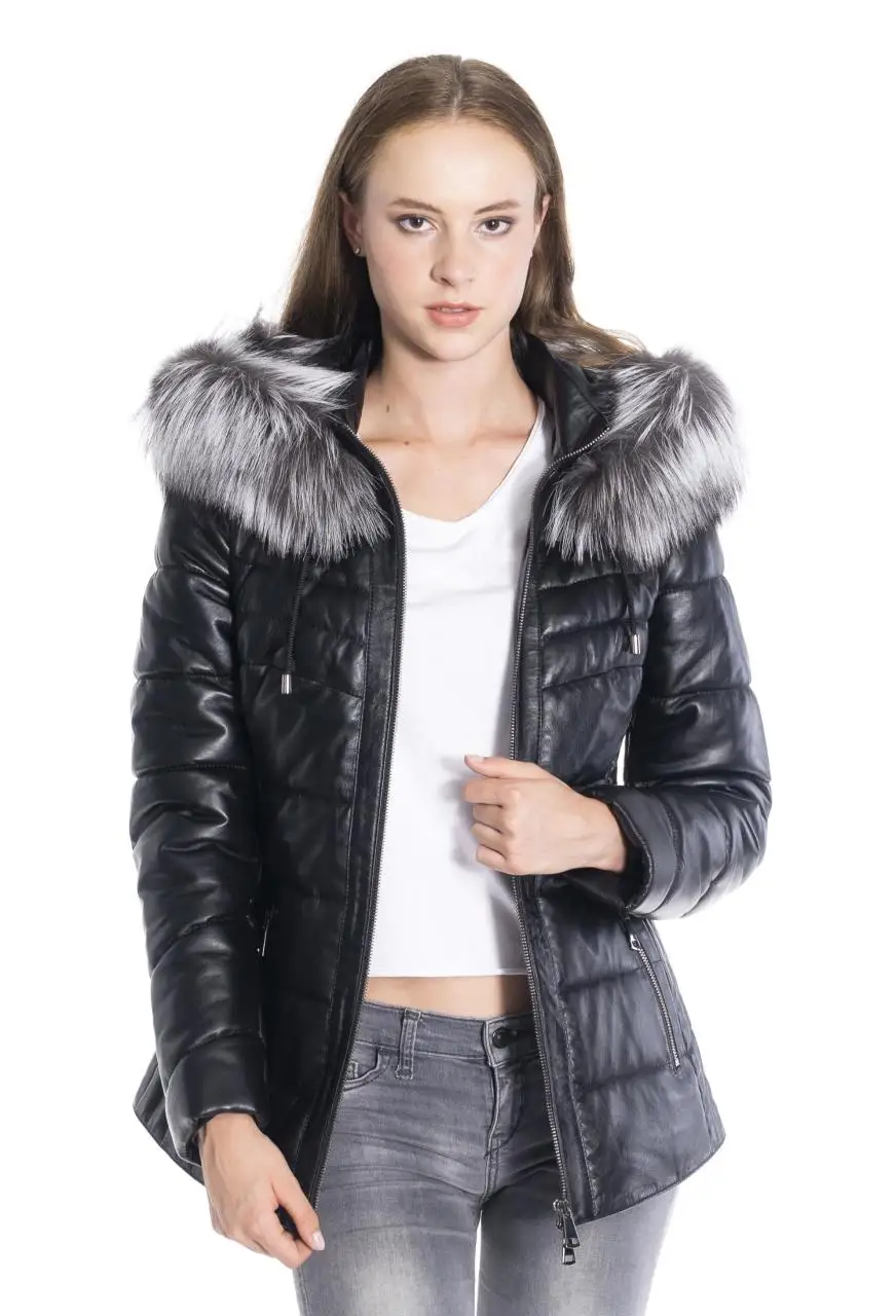 Women winter leather jacket winter Leather Jacket Genuine Real Leather Jacket leather Coat