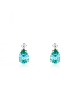 

Earrings Girl Teardrop Aquamarine & Cubic Zirconia