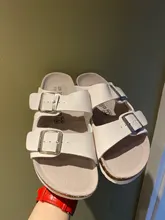 COSMAGIC-Zapatillas de corcho de playa para mujer, zuecos antideslizantes informales de doble hebilla, chanclas de verano, novedad de 2021