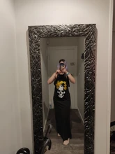 Vestido de verano Punk de manga corta suelto, calavera, abertura lateral