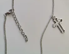 Collar con colgante gótico de Cruz hueca para hombre y mujer, collar de estilo callejero, Color plateado, regalo, joyería de cuello al por mayor