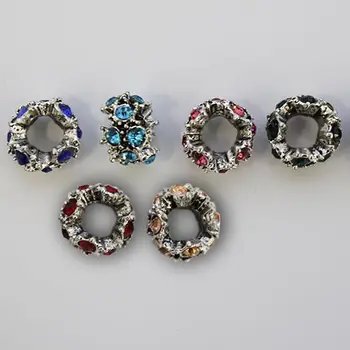 

Rondeli with rhinestones "flower" 10mm., 6 pcs/pack (Assorted)