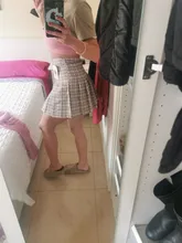 Falda corta de verano para mujer, falda escocesa plisada de cintura alta, minifaldas Kawaii de baile