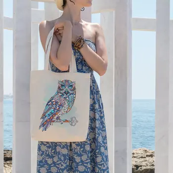 

Angemiel Bag Blue Shades Owl Cloth Bag