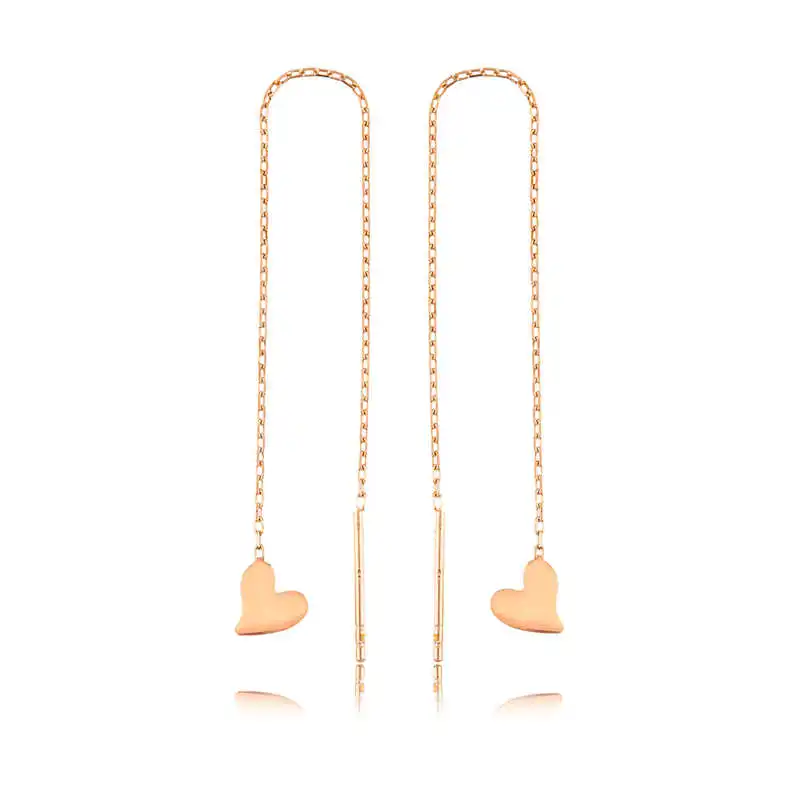 

Silver Chain Heart Earrings