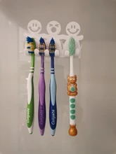 Toothbrush-Holder Suction-Cup Bathroom-Sets Wall-Mounted Cute Cartoon 5-Position Smile