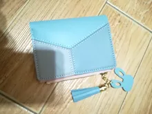 Billetera corta con cremallera para mujer, monedero con paneles a la moda, tarjetero de cuero