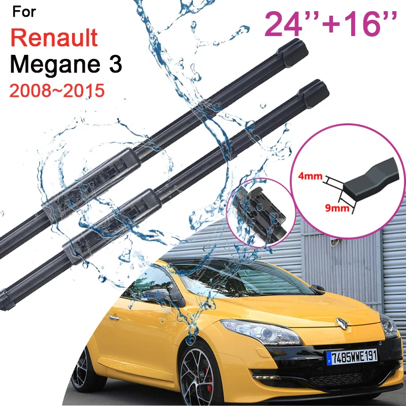 

Car Windshield Wiper Blades for Renault Megane 3 MK3 2008~2015 2014 Front Window Windscreen Frameless Rubber Wipers Accessories