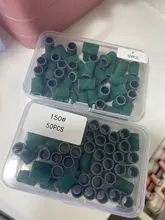 HYTOOS-Bandas de lijado verde sin mandril, accesorios de brocas para uñas, herramienta de pulido para el cuidado de las uñas, 50 Uds.