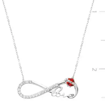 

KUTAYDAN 925 Sterling Silver Ladybird Buggy Infinity Love Lady Necklace