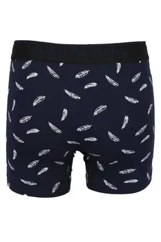 

DeepSEA Navy Blue Feather Pattern Wheel Combed Cotton Boxer 2006916
