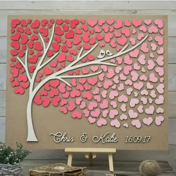 

Personalize Rustic 3D Wedding Guest Book Tree of Hearts Wedding Bridal shower Guestbook Wooden Tree of Life Wedding Gift