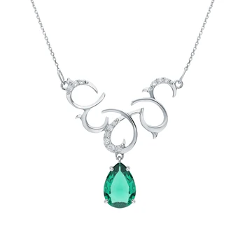 

Silver necklace with nanocrystal and cubic zirconia sunlight sample 925