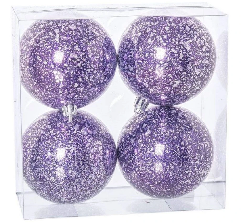 thuis Graf Weiland Set 4 Paars Plastic Kerstballen 8Cm|Bal Ornament| - AliExpress