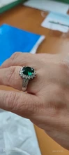 Huitan-anillos de boda de la serie de plantas románticas, anillo de compromiso de estilo europeo Vintage con piedra verde brillante, forma de flor de lujo
