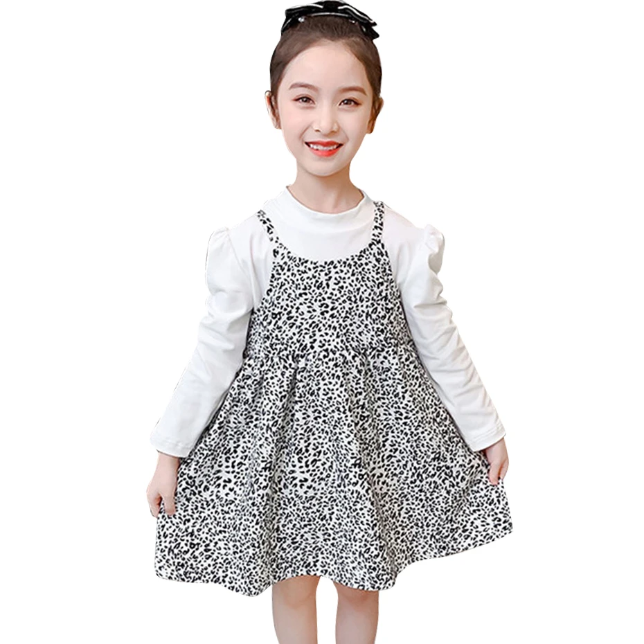 de ropa para niña grande, camiseta + vestido para niña, ropa estampado de leopardo para niña, estilo informal, ropa para niña - AliExpress Madre y niños