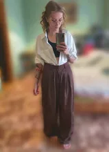 2021 Retro de Color sólido salvaje recto ancho pierna Pantalones mujer primavera nueva moda Coreana de cintura alta pantalones largos