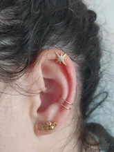 Pendientes de Clip para mujer, de Plata de Ley 925 europea y americana, aretes geométricos de Clip de plata de oro sin Piercing, 1 Uds.