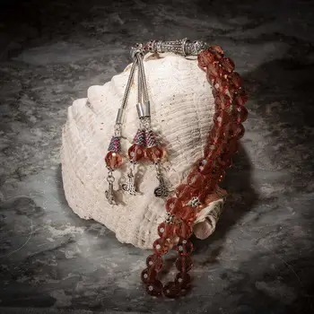 

Sphere Cut Color Changing Sultanite Rosary (Tasbih) with Tughra Tassel Fashion Turkish Premium Quality Handmade Jawelery