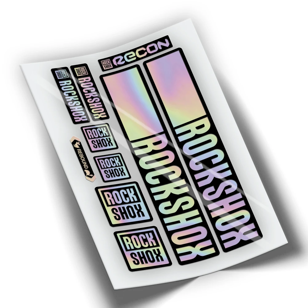 Rockshox RECON Style Fork Decal Kit – Orange Laminated Vinyl Stickers (3-Piece Set)