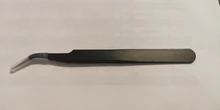 Pinza de mano de 1,0 MM para decoración de uñas, herramienta de selección de Gel acrílico para decoración de gemas, diamantes de imitación, pinzas negras para pestañas, 1 unidad