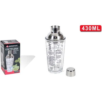 

Glass + metal shaker 430ml