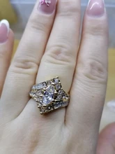 Clásico de lujo blanco Oval anillo de oro CZ propuesta de matrimonio de las mujeres bien regalo de la joyería de moda de fiesta de novia anillo de compromiso