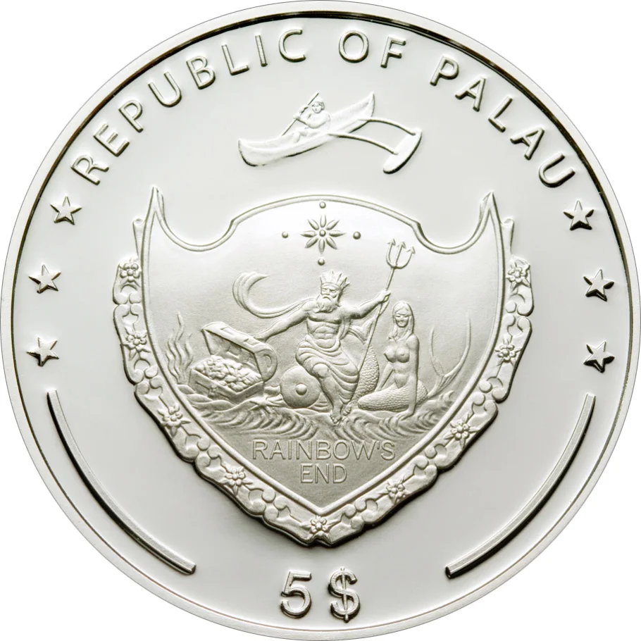 Птица рая CMA исключительные животные Серебряная монета 5$ Палау 2009