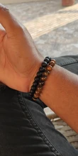 JD caliente 2 unids/set 5 Estilo blanco y negro pulsera de distancia para parejas piedra Natural para Yoga con cuentas pulsera para hombres mujeres regalo encanto Strand