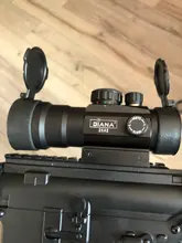 DIANA-Mira telescópica para rifle de caza, visor óptico táctico con punto verde y rojo ajustado a carril con alcance 2x40, 3x42, 3x44, 1x40 para 11/20mm
