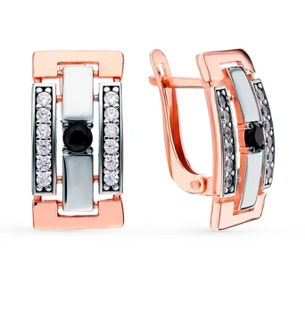 

Silver earrings with nanocrystal and cubic zirconia sunlight sample 925