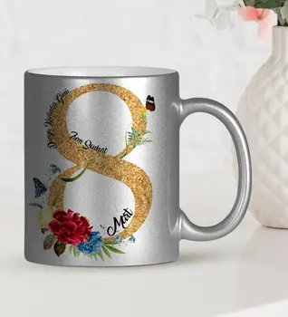 

Personalized World Women Day Themed Silver Mug Cup-43