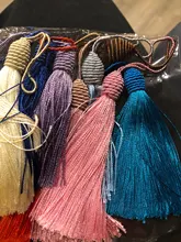 Colgante de flor de poliéster y algodón mezclado, abalorio de borla, hecho a mano para pendientes de gota, accesorios de joyería artesanal, DIY, 10 ~ 50 Uds.