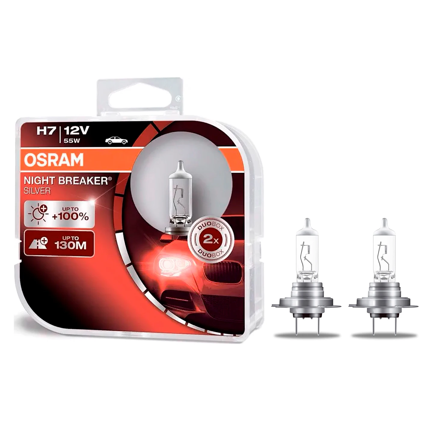 Лампа галогенная Osram Night Breaker Silver H7 12V 55W PX26d 2 шт. (бокс) | Автомобили и мотоциклы