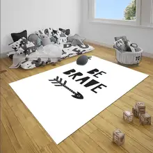 Черный белый Be Brave Nordec скандинав унисекс 3d принт Нескользящая микрофибра детские украшения для детской комнаты коврик