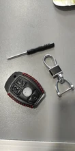 Funda de cuero genuino para llavero de coche, accesorios de soporte remoto para Mercedes Benz CLS CLA GL R SLK AMG A B C S Class