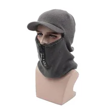 Новинка, мужские зимние шапочки Skullies, шерстяная вязанная шапка, маска, плюшевый Карманный головной убор, Толстая теплая зимняя шапка Unsex, модная шапка