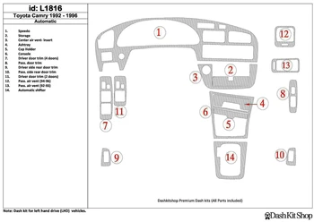 

Interior lining for Toyota Camry 1992-1996. Set L1816.