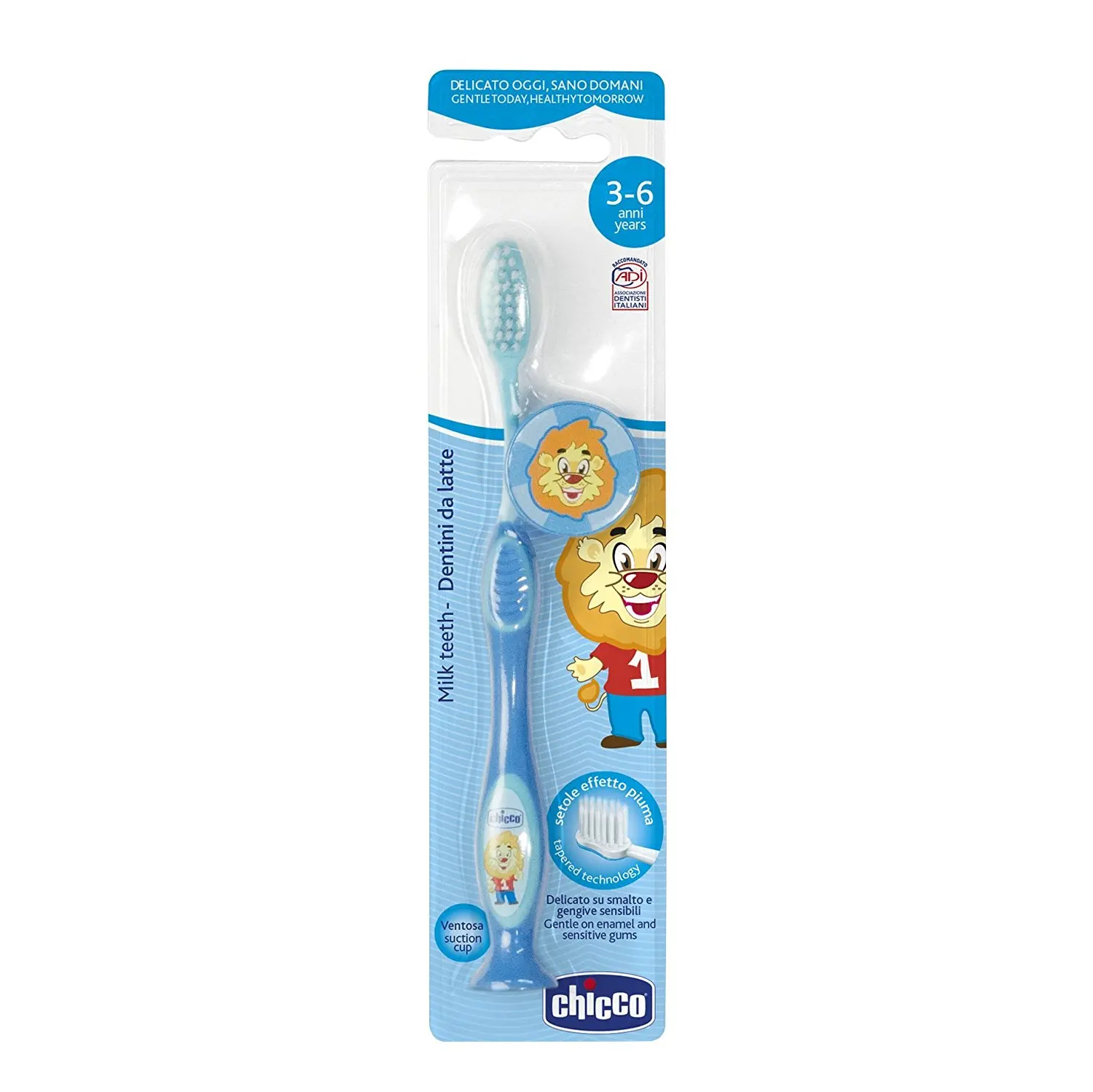 Toothbrush with suction cup Chicco 36 months + blue item No. 320617015|Зубные щетки| |