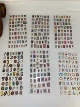 Pegatinas decorativas hechas a mano para álbum de recortes, calcomanías con números del alfabeto en inglés, Retro, decoración de álbumes y diarios, lote de 6 unidades