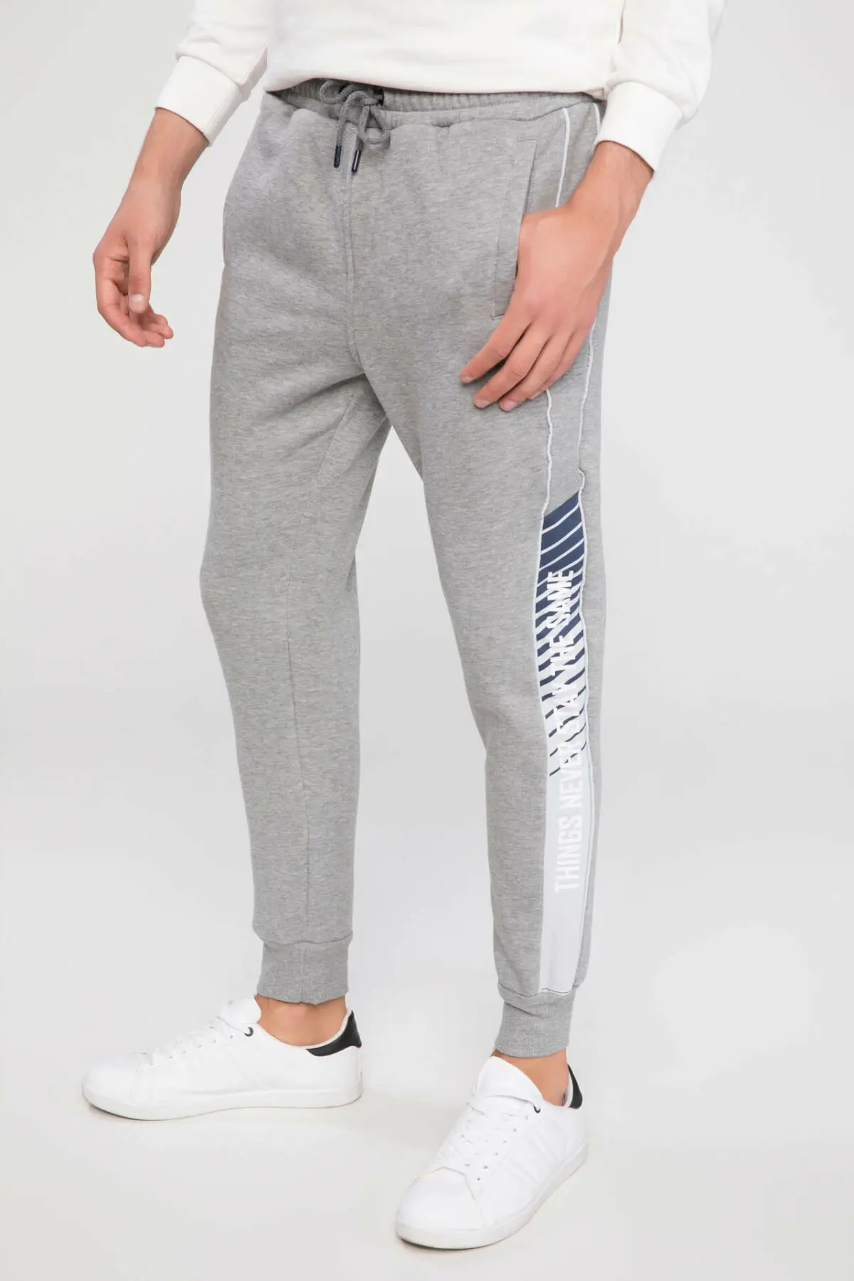 

DeFacto Man Fashion Gray Jogger Pants Casual Drawstring Sport Trousers For Men's Casual Loose Sweatpants Male - J1337AZ18AU