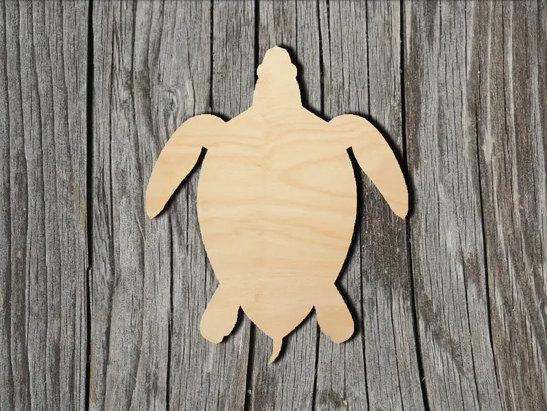 Turtle Shape- Multiple Sizes- Laser Cut Unfinished Wood Cutout Shapes