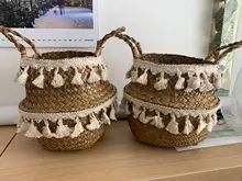 Nordic Macrame Wicker Basket Panier Osier Cesta Mimbre Laundry Storage Baskets