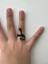 Nuevo Retro Punk personalidad exagerada serpiente anillo ajustable con apertura de la joyería