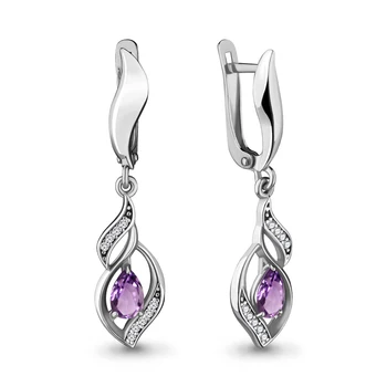 

Silver earrings with amethyst and cubic zirconia