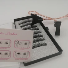 Pestañas postizas magnéticas 3D, 5 imanes, 8 Uds., duraderas, hechas a mano, de visón Artificial Natural, con pinzas